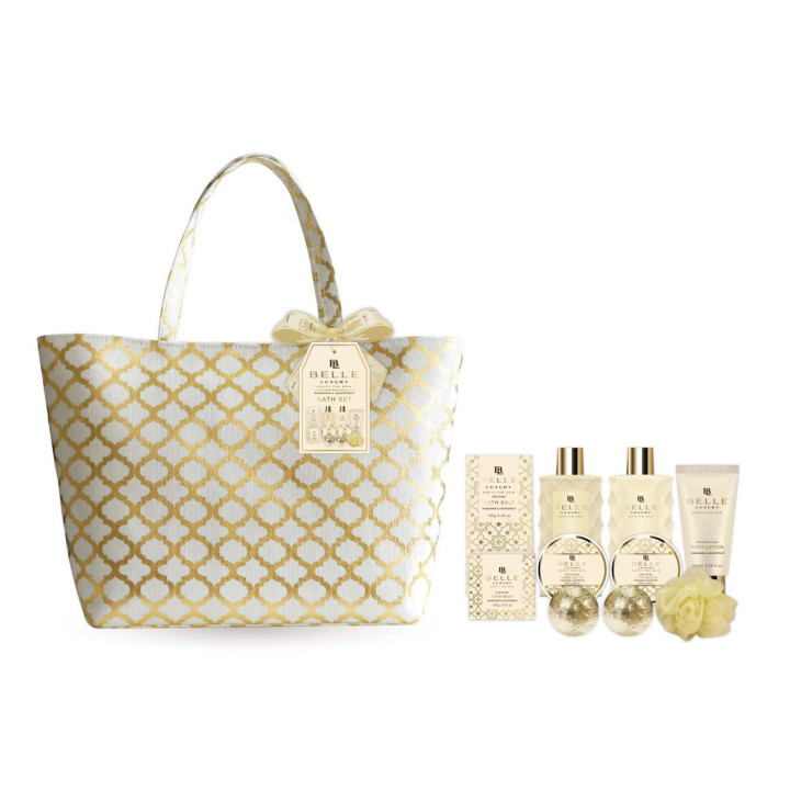 Coffret de bain au parfum délicat vanille tilleul - 12pcs