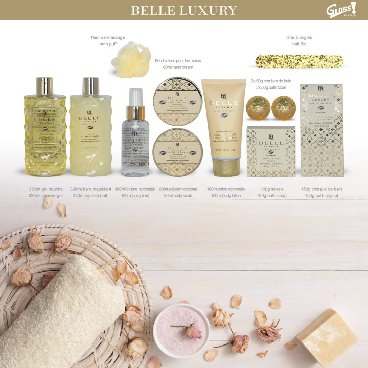 Coffret de bain au parfum délicat vanille tilleul - 12pcs