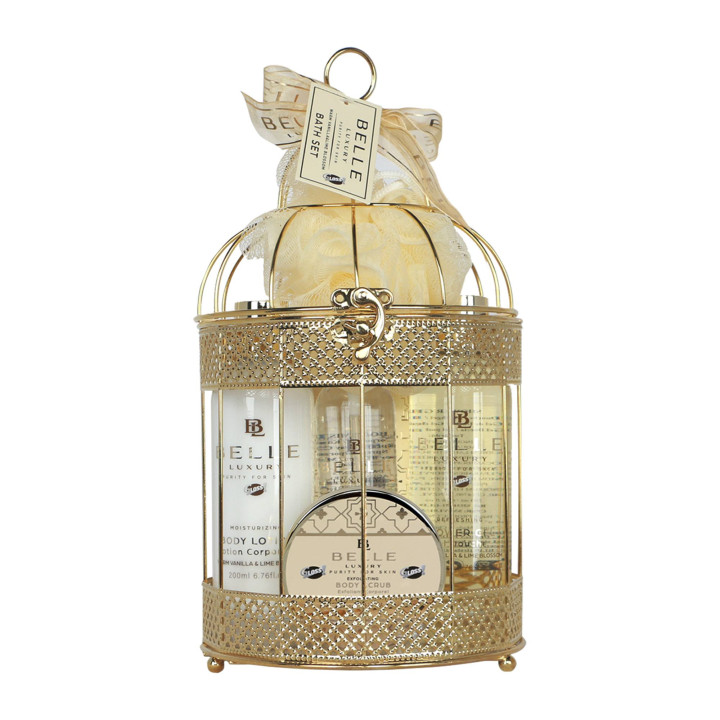 Coffret de bain cage au parfum délicat vanille tilleul - 6pcs