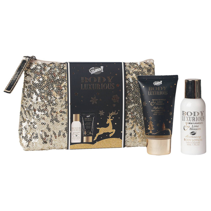 Trousse Bain Doré Strass Body Luxurious Gold