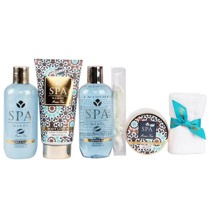 Coffret beauté de bain avec une serviette pour le visage -Thé vert
