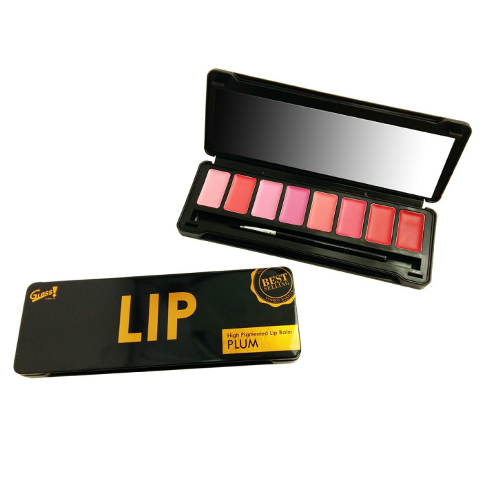 GLoss - Palette de maquillage - 8 Baumes à lèvres incluant 1 pinceau