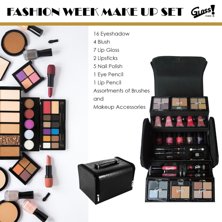 Mallette de maquillage Fashion noir - 44pcs