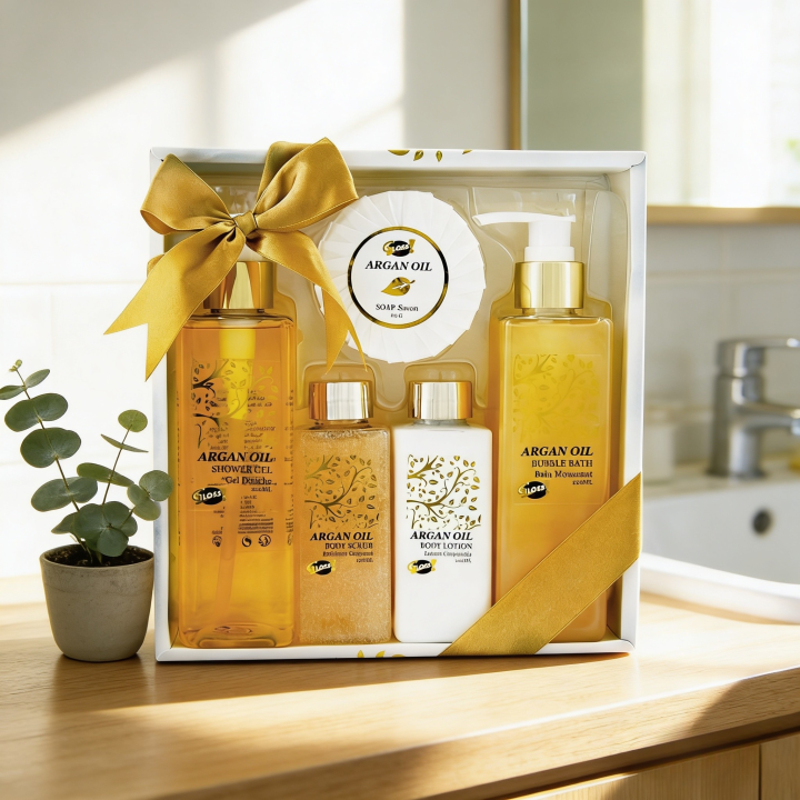 Coffret beauté de bain - Luxury - Huile Argan - Idée cadeau