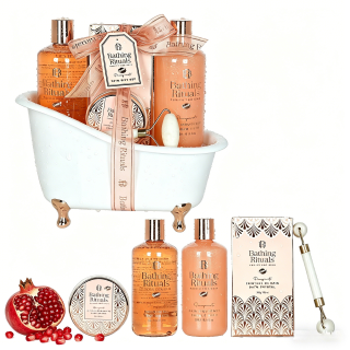 Coffret Cadeau Bain Luxe Rose Clair Relaxant – Coffret 5pcs
