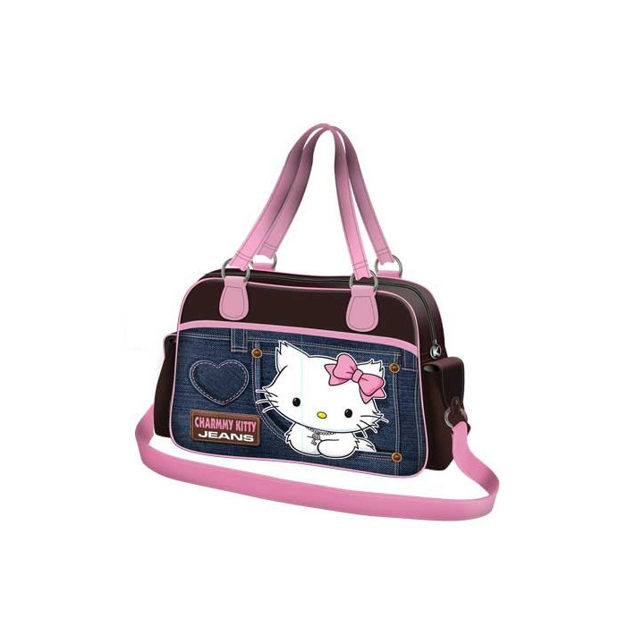 Hello Kitty Sac à main avec bandoulière denim bleu