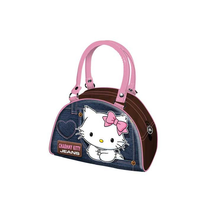 Hello Kitty Sac à main bowling denim bleu