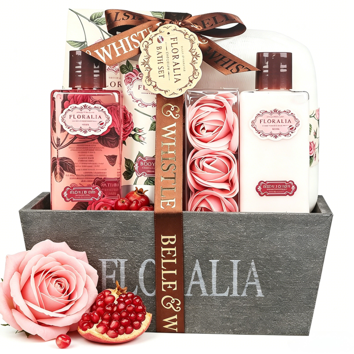 Corbeille de bain en Bois - Collection Floralia - Senteur Rose