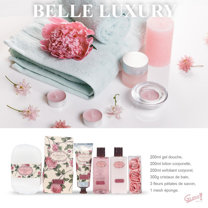 Corbeille de bain en Bois - Collection Floralia - Senteur Rose