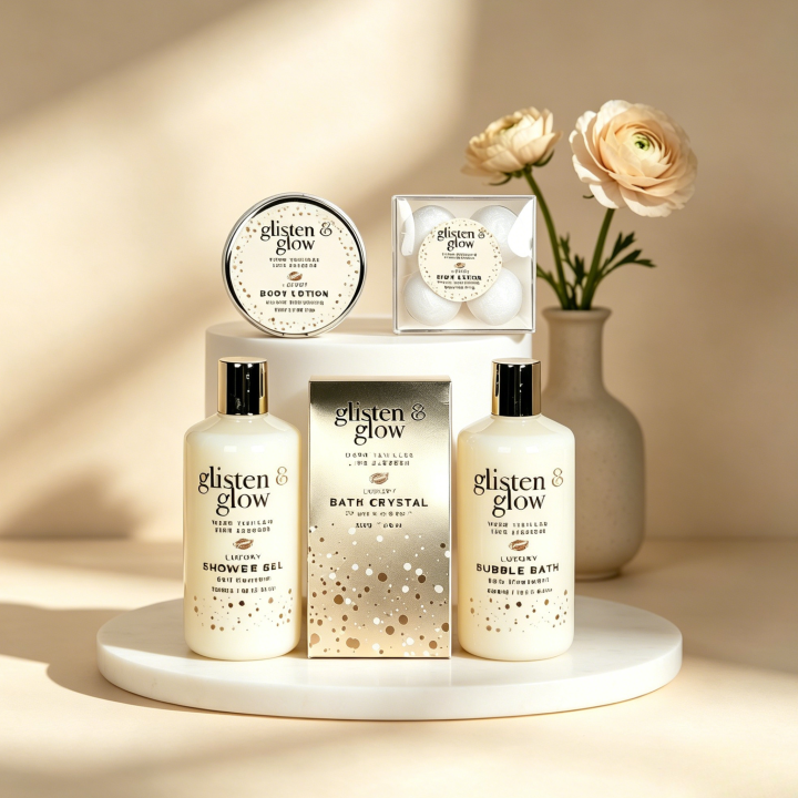 Coffret de bain au parfum délicat vanille tilleul - 8pcs