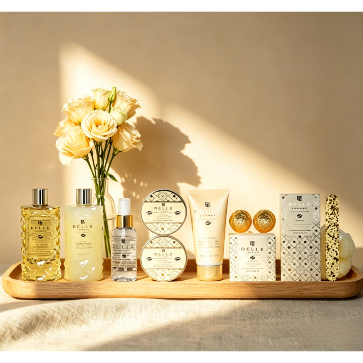 Coffret de bain au parfum délicat vanille tilleul - 12pcs