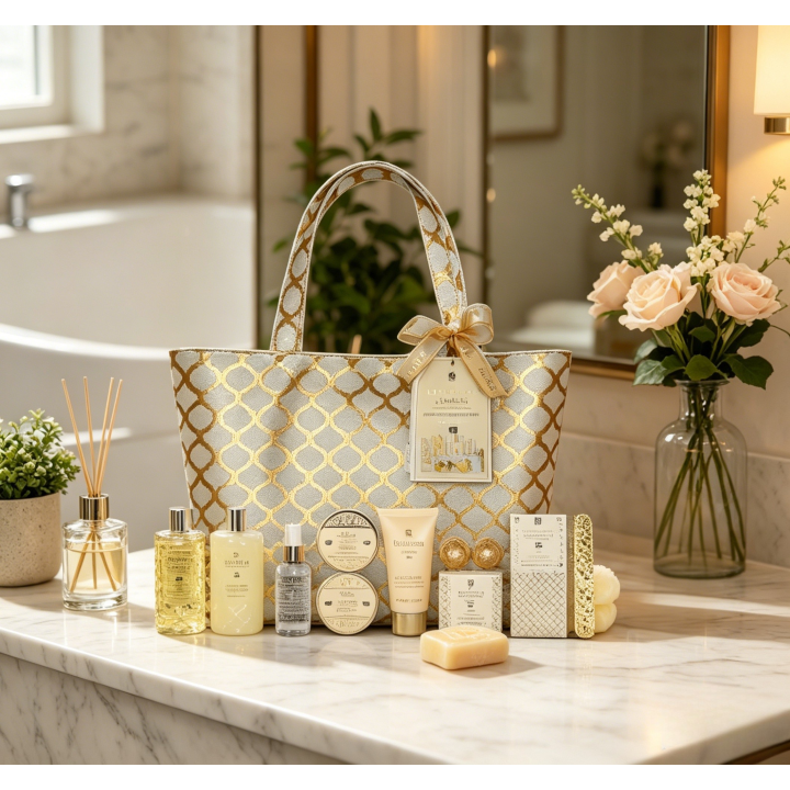 Coffret de bain au parfum délicat vanille tilleul - 12pcs