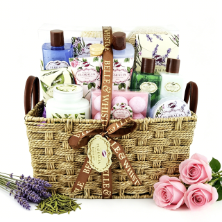 Coffret de bain au parfum Lavande, Thé Vert et Rose