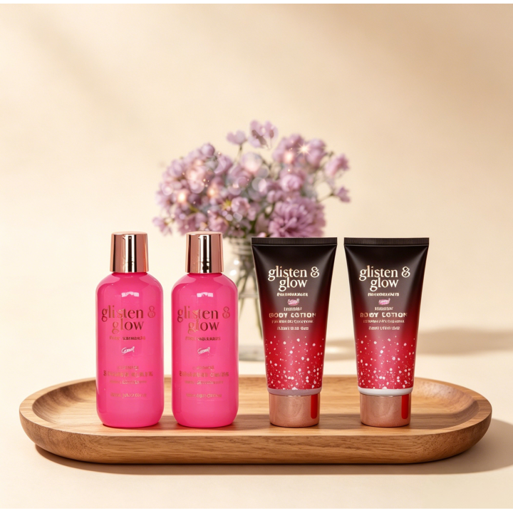 Coffret de bain au parfum fruité de grenade - 4pcs