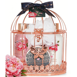 Coffret de bain cage au parfum délicat de pivoine - 5pcs