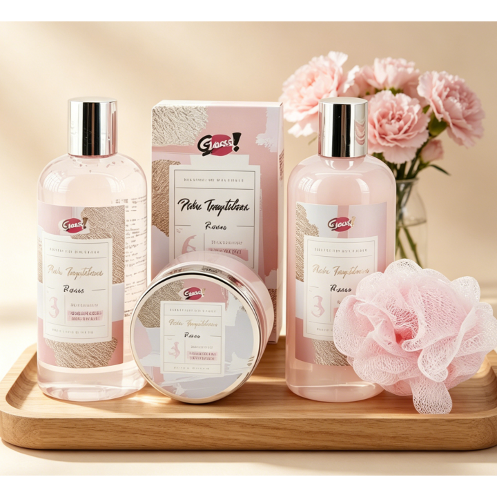 Coffret cadeau de beauté et bien-être pour le bain à la rose - Vanity