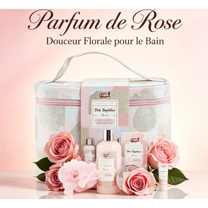 Coffret cadeau de beauté et bien-être pour le bain à la rose - Vanity
