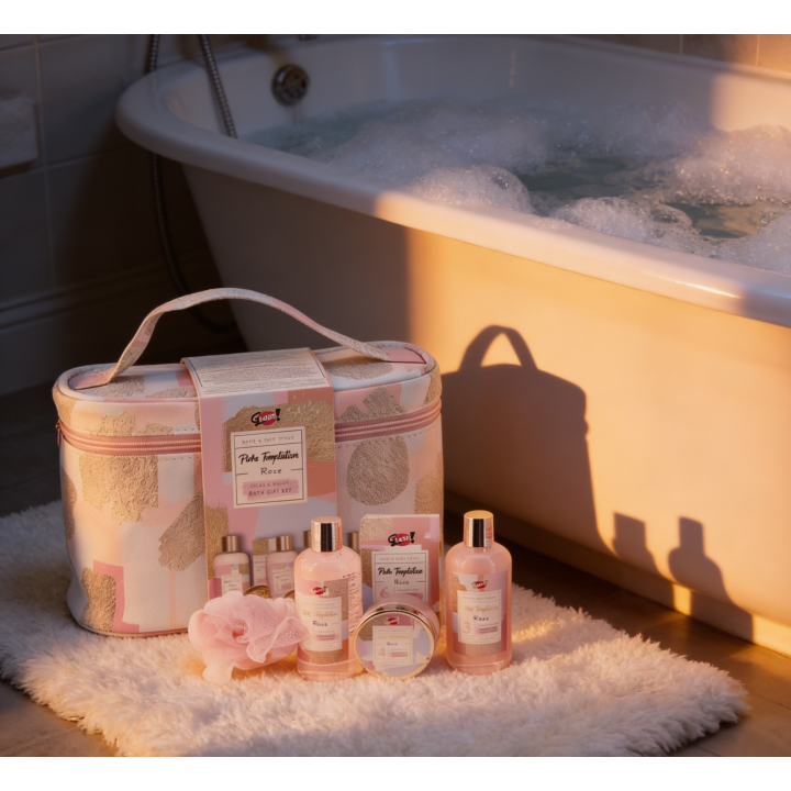 Coffret cadeau de beauté et bien-être pour le bain à la rose - Vanity