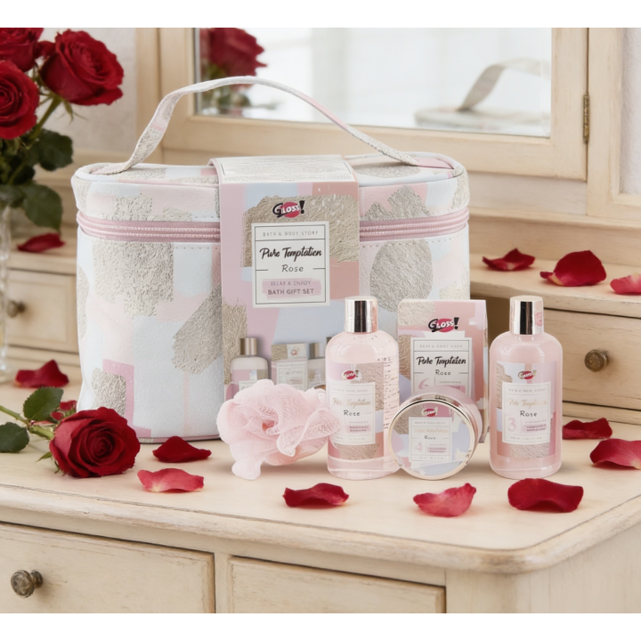 Coffret cadeau de beauté et bien-être pour le bain à la rose - Vanity