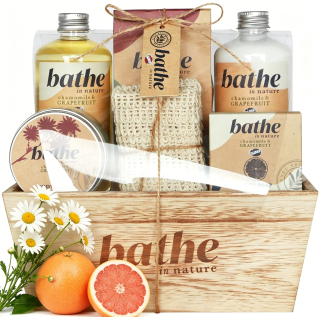 Coffret de bain corbeille au parfum Camomille et Pamplemousse - 6pcs