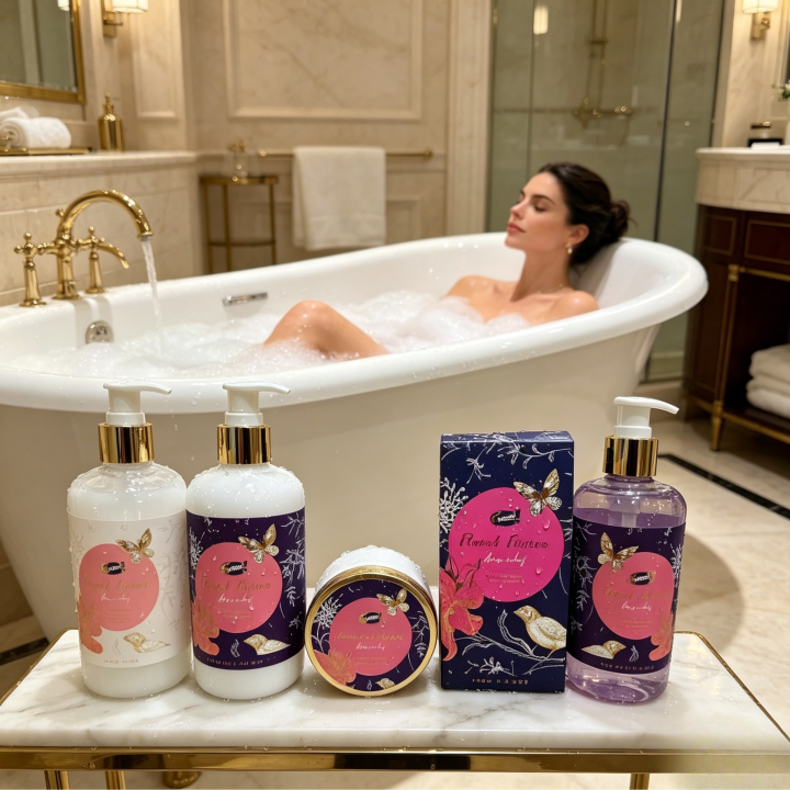 Panier soins beauté & bain - Lys & freesia - Collection Floral Fusion
