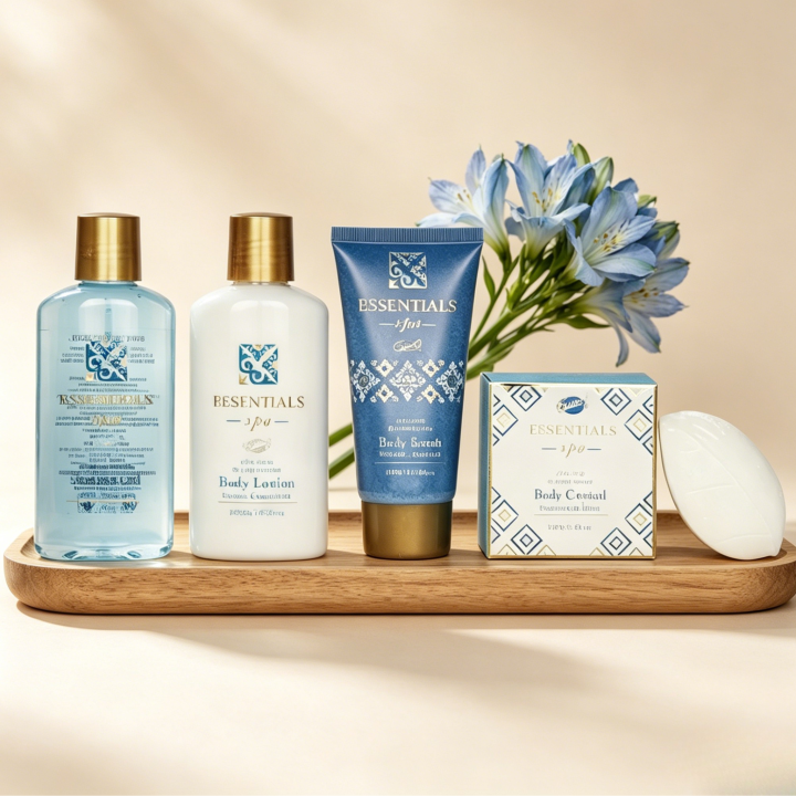Essentials Spa - Plateau de Bain en Bois - 5pcs