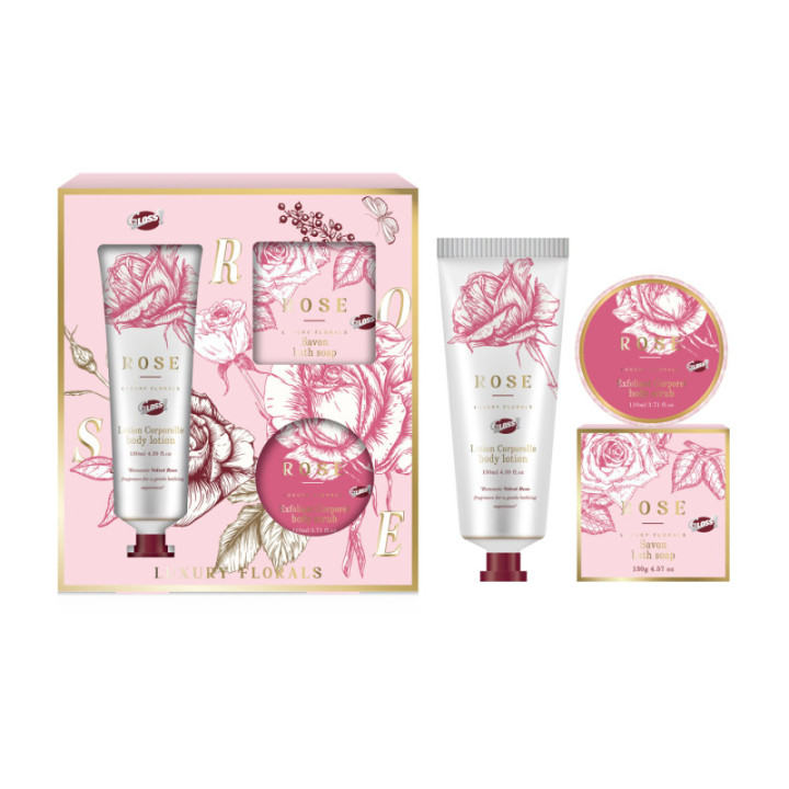 Luxury Florals pink - Trio de Bain