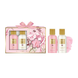 Coffret Bien-Être – Gel Douche, Lotion & Fleur de Massage