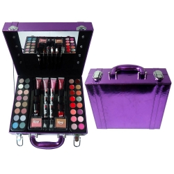 Mallette de Maquillage viollette avec des ampoules décoratives