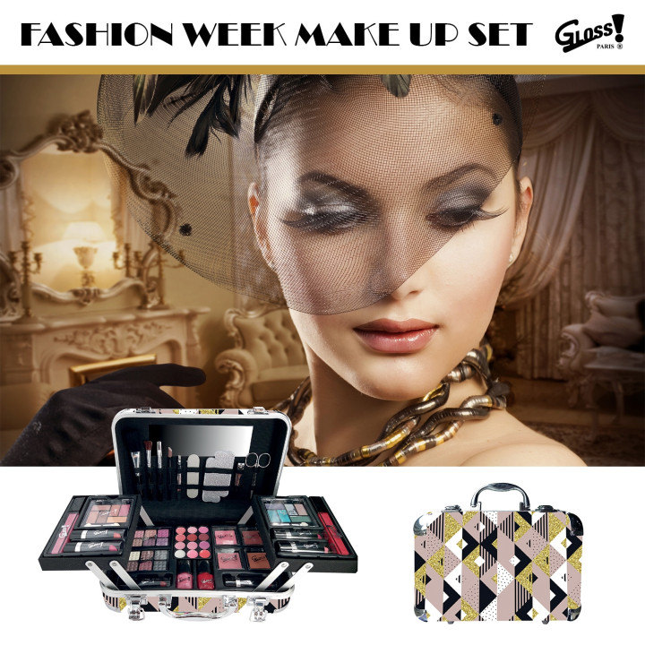 Mallette de maquillage XXXL avec accessoires de manucure - Modern Glam