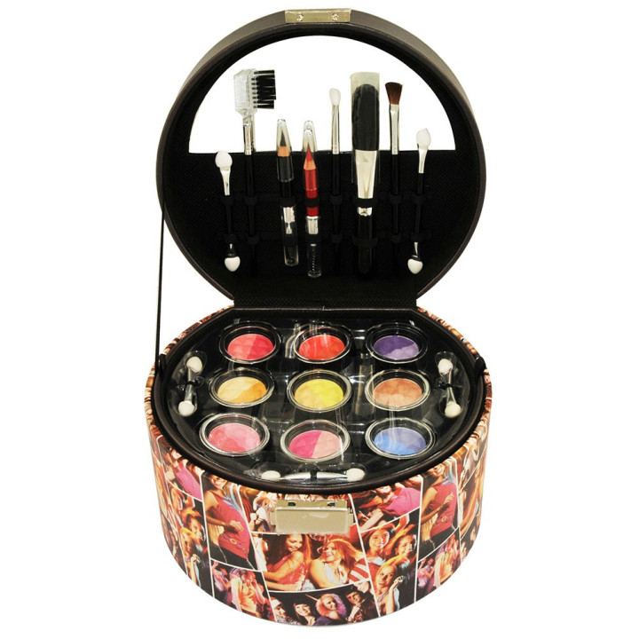 Mallette de maquillage - Boîte à bijoux Disco avec 3 vernis à ongles
