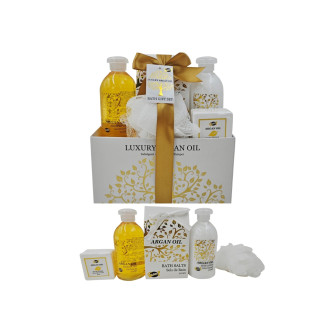 Coffret Cadeau - Corbeille de Bain - Argan Oil - 5pcs