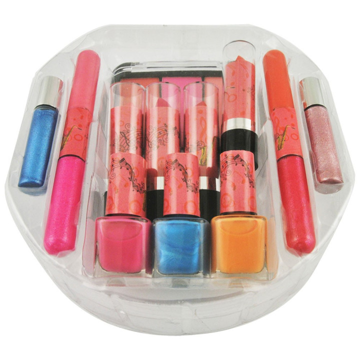 Mallette de maquillage - Boîte à bijoux Disco avec 3 vernis à ongles