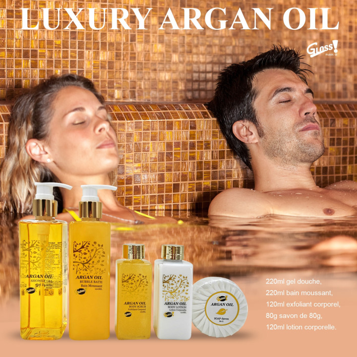 Coffret beauté de bain - Luxury - Huile Argan - Idée cadeau