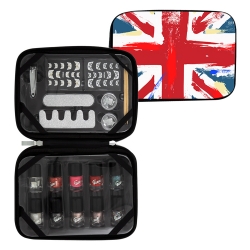 Pochette de manucure UK Flag avec 10 vernis - Idée cadeau beauté