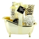 Baignoire dorée - Coffret de bain à la vanille avec fleur de douche