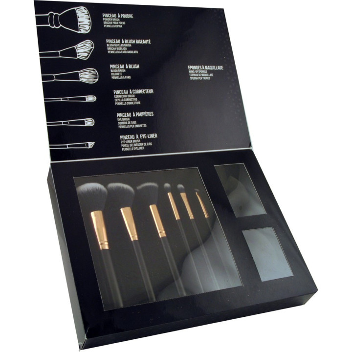 Coffret beauté - Set de pinceaux incluant 2 éponges à maquillage