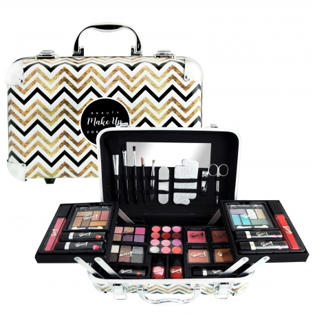 de maquillage XXXL incluant 4 vernis - Design Gold Digger