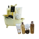 Coffret cadeau beauté gourmand à la vanille en forme de baignoire