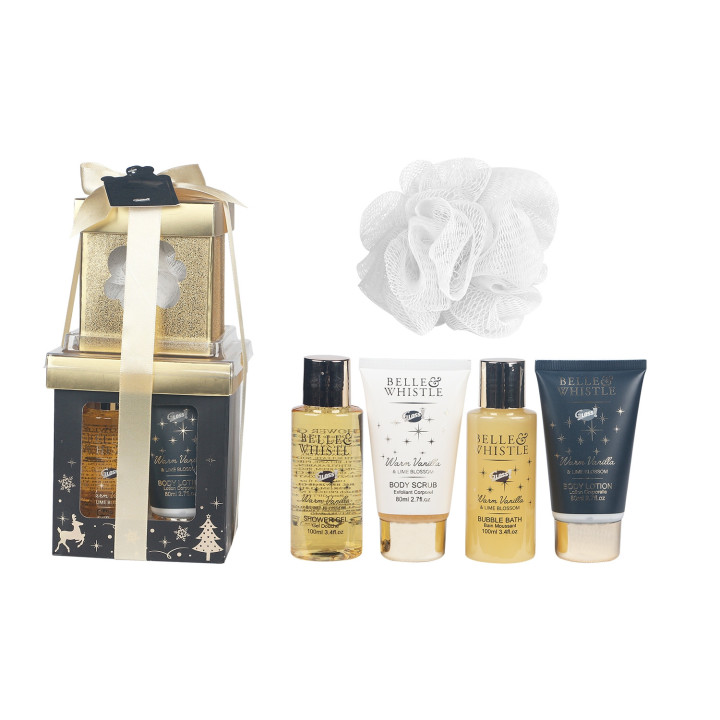 Coffret cadeau de bain à la Vanille et au Tilleul - Boîtes gigognes