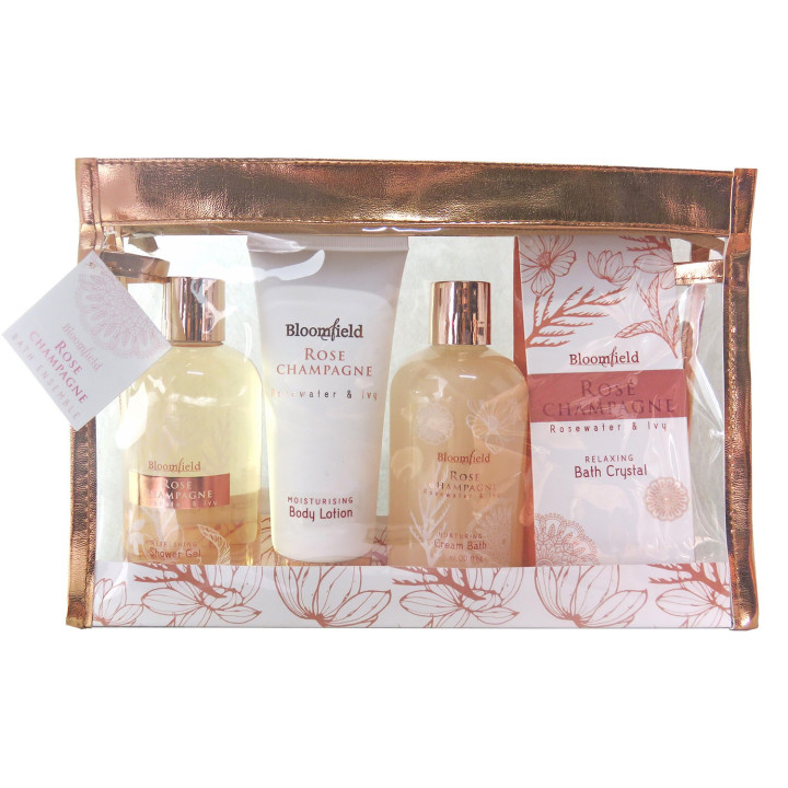 Sacoche de bain - série Rose Champagne - senteur Eau de Rose & Lierre
