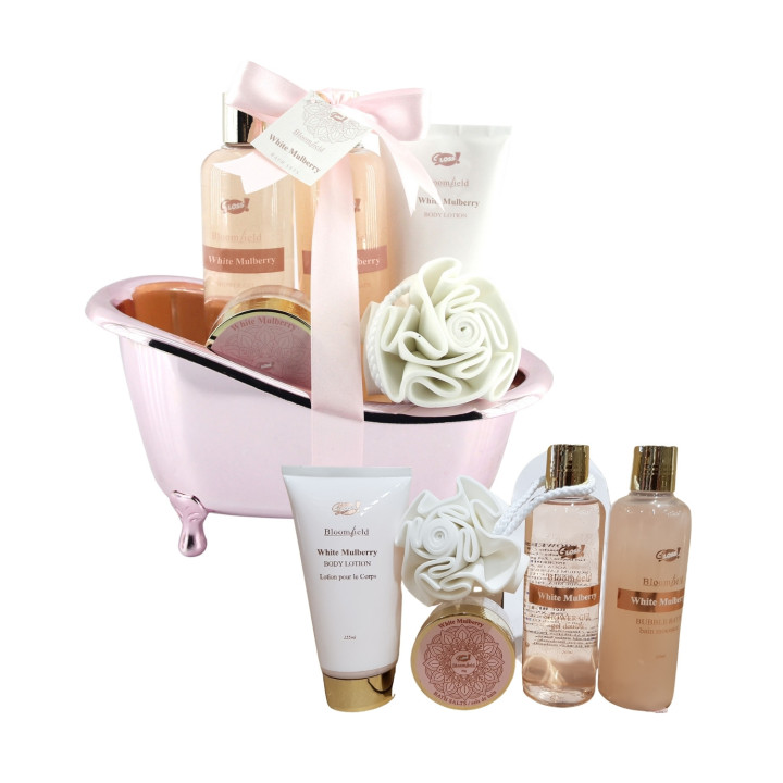 Coffret beauté de bain pour femme - Baignoire cuivrée - Rose et Lierre