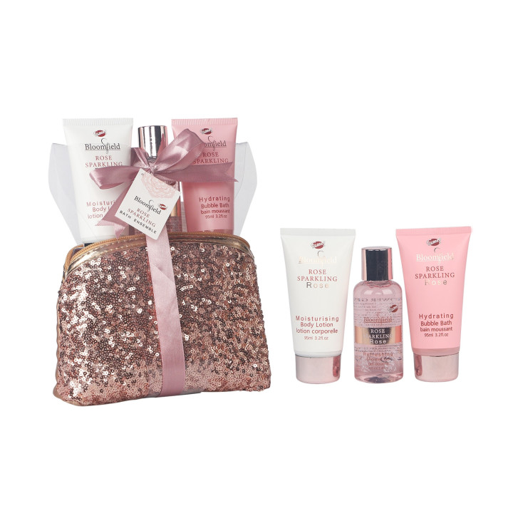 Trousse de bain rose pailletée -  Edition Bloomfield - Rose