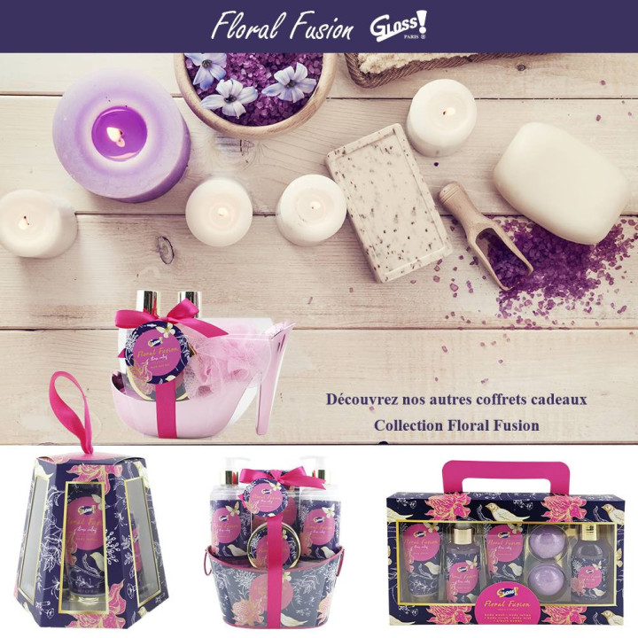 Panier soins beauté & bain - Lys & freesia - Collection Floral Fusion