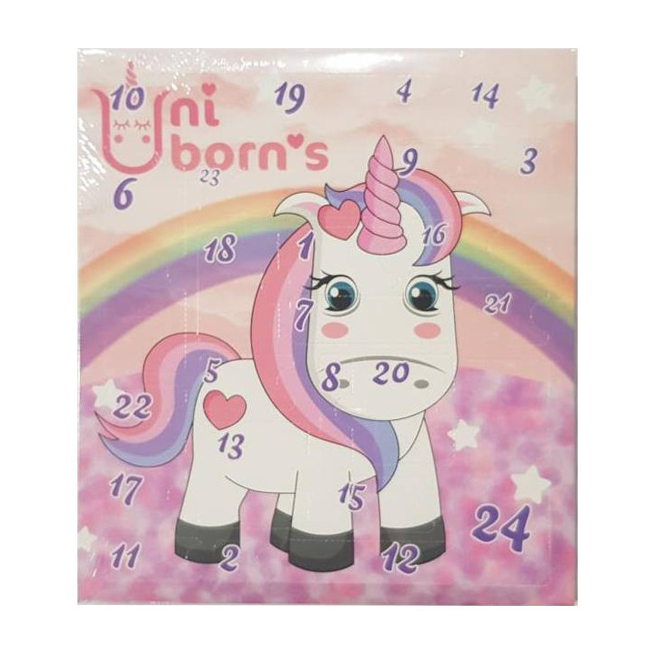 Calendrier de l'avent Unicorn 24 jours beauté - accessoires cheveux