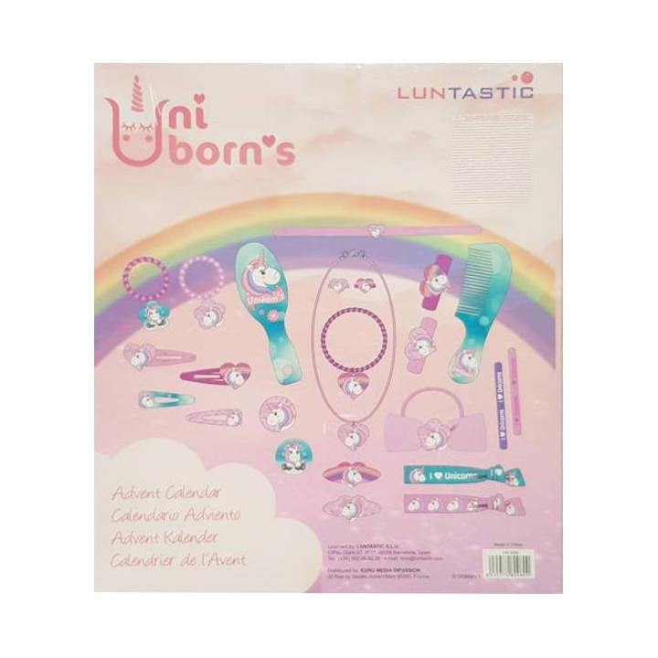 Calendrier de l'avent Unicorn 24 jours beauté - accessoires cheveux