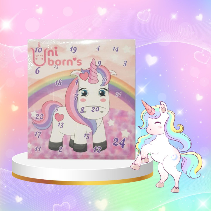 Calendrier de l'avent Unicorn 24 jours beauté - accessoires cheveux