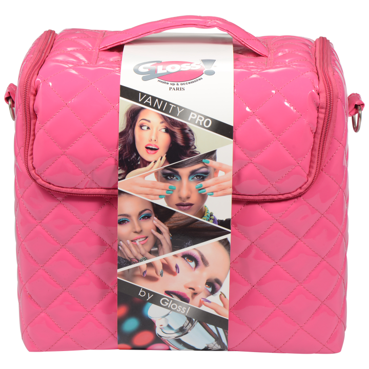 Vanity Professionnel - rangement pour maquillage et vernis - Rose