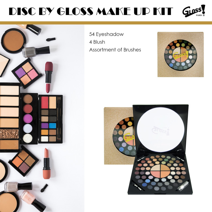 Palette de maquillage Cadran Rond noir - 58pcs