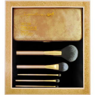 Set de pinceaux de maquillage avec étui de rangement - 6pcs